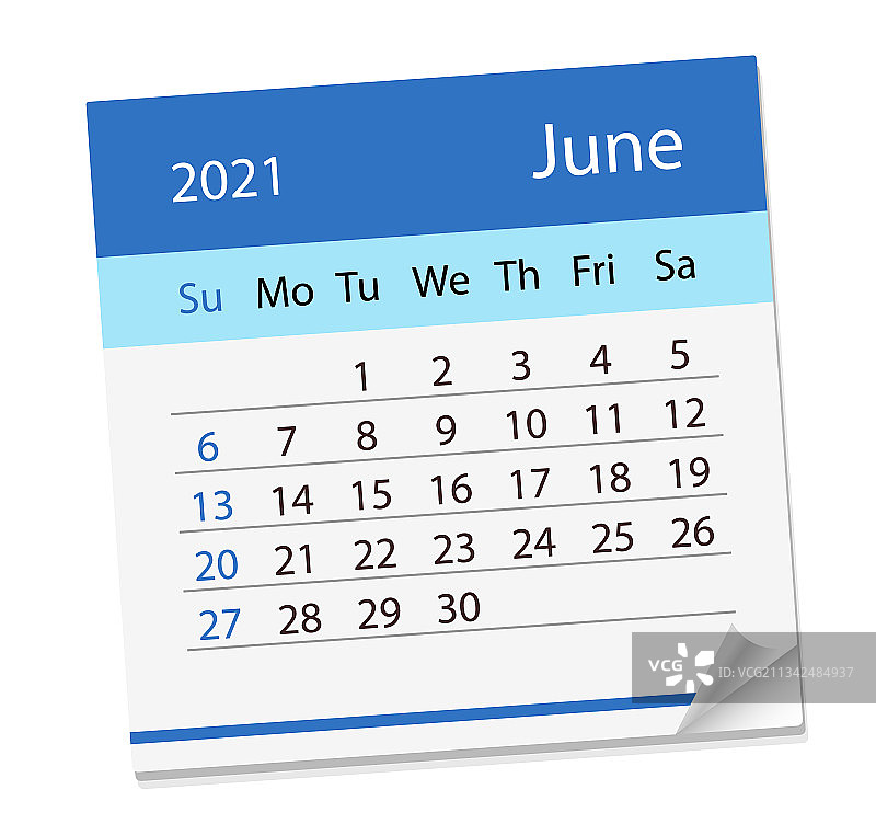 2021年6月日历图片素材