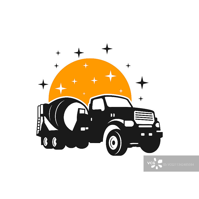 混凝土搅拌车运输车标志图片素材