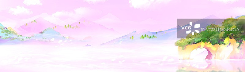 中国风著名旅游景观风景桂林山水广西风景插画图片素材