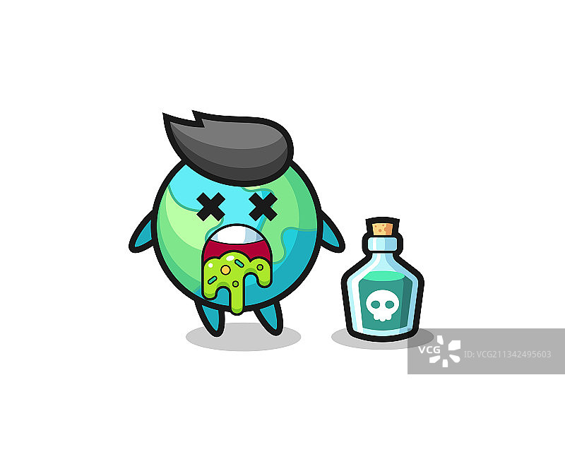 因中毒呕吐的土元素角色图片素材