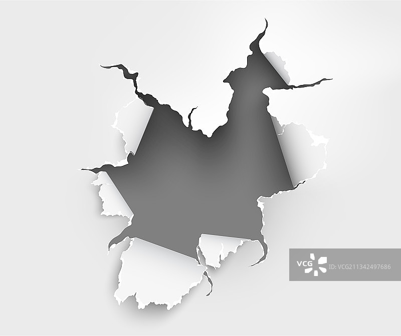 背景上撕裂纸张的破洞图片素材