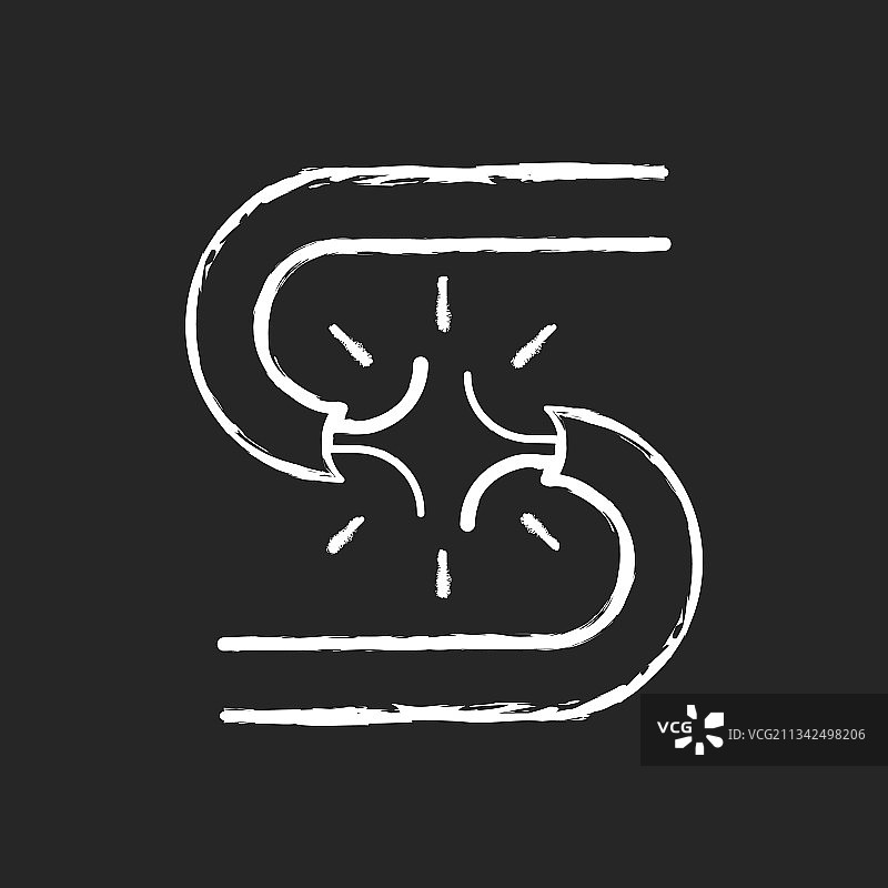 深色背景上的短路白色粉笔图标图片素材