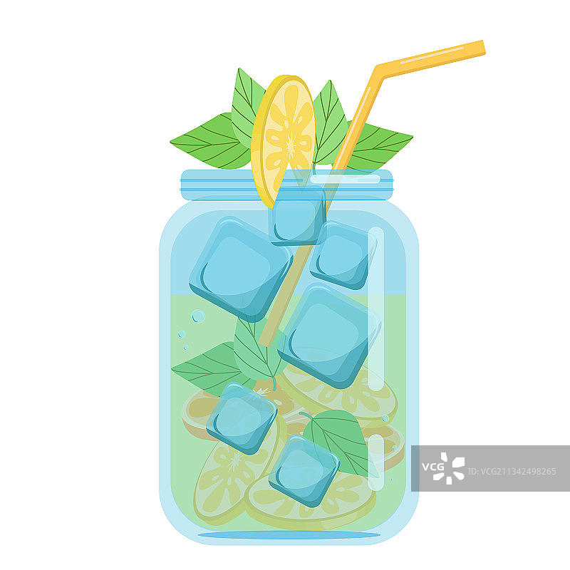 柠檬薄荷水果软饮冰沙图片素材