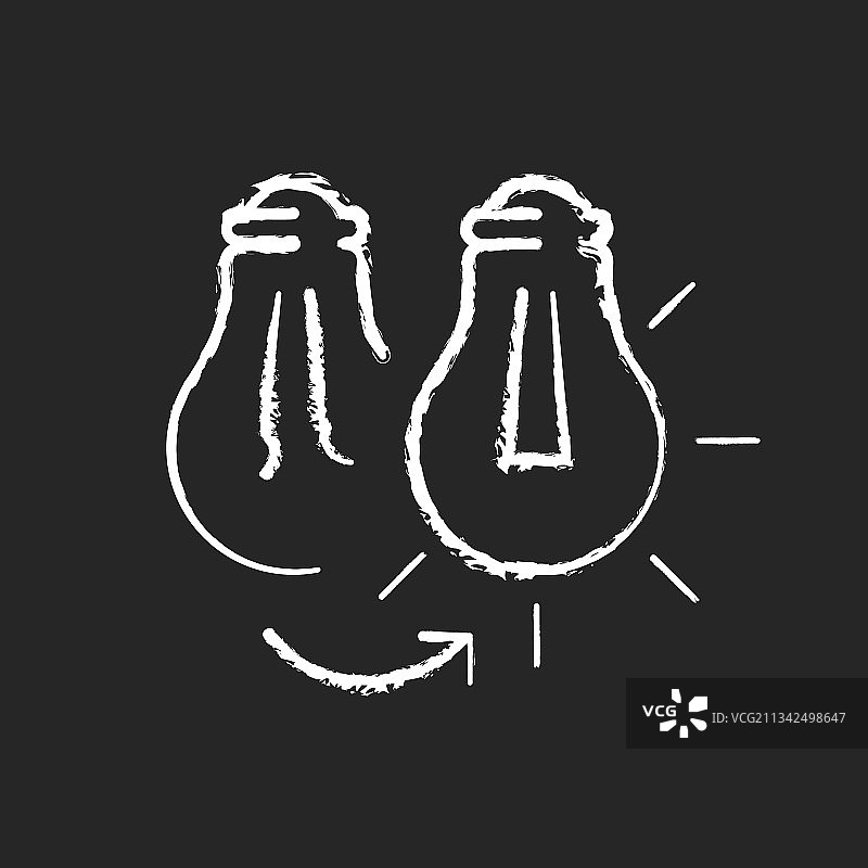 更换灯泡粉白色图标（深色背景）图片素材