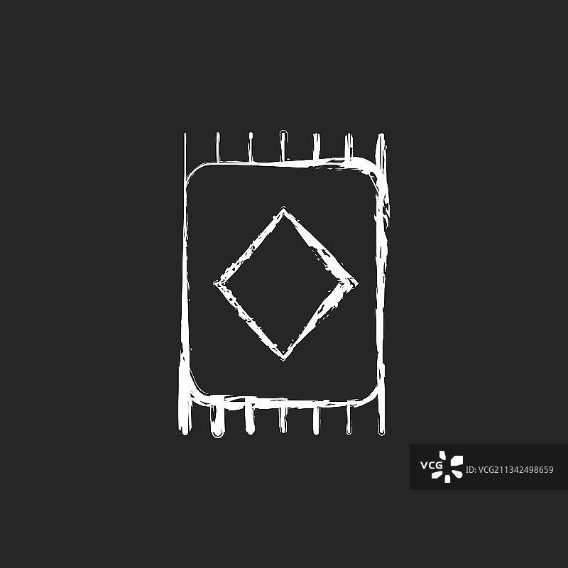 深色背景上的白色粉笔地毯图标图片素材