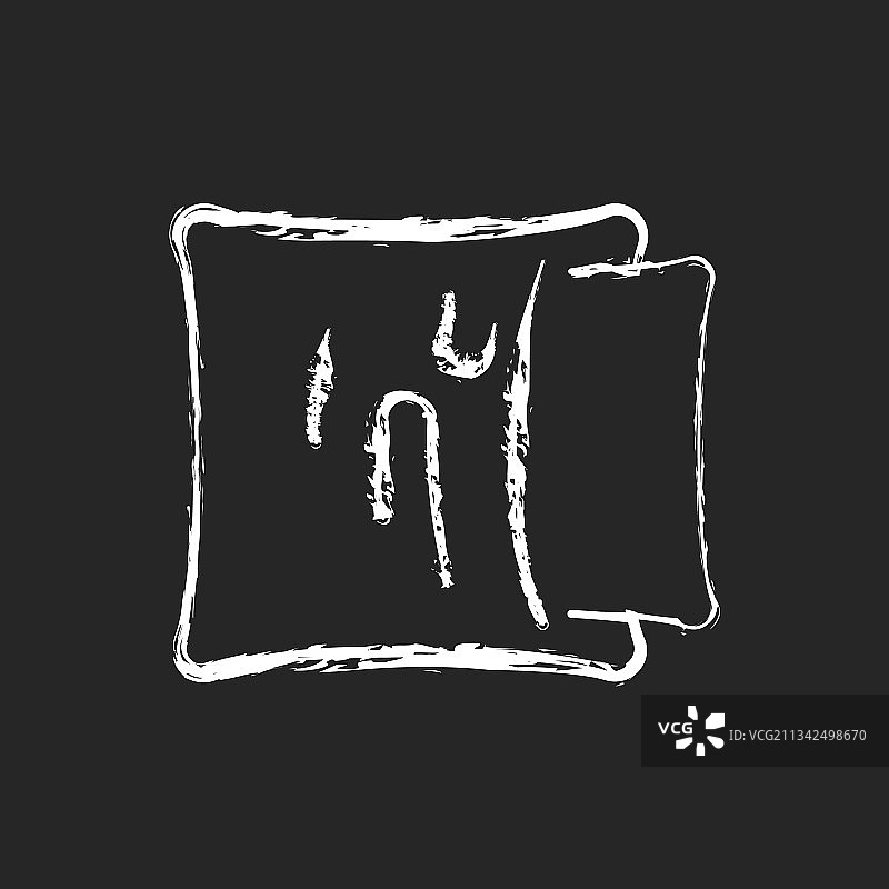 深色背景上的粉笔白色枕套图标图片素材
