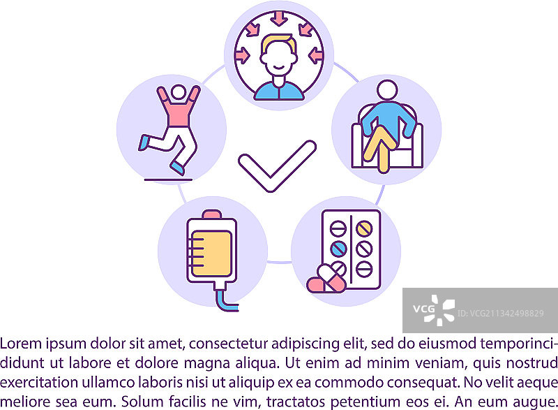 患者病情稳定概念线性图标图片素材