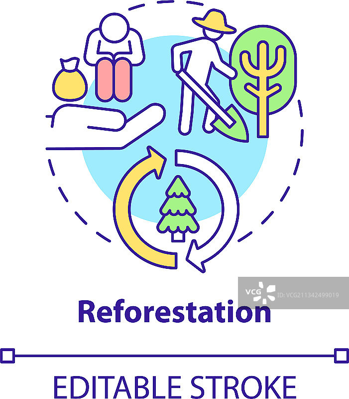 重新造林概念图标图片素材