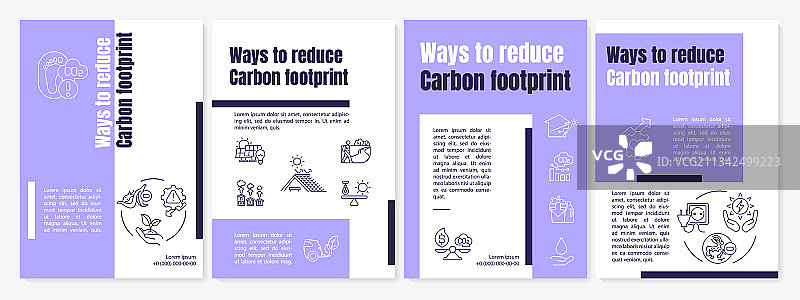 减少碳足迹宣传册模板图片素材