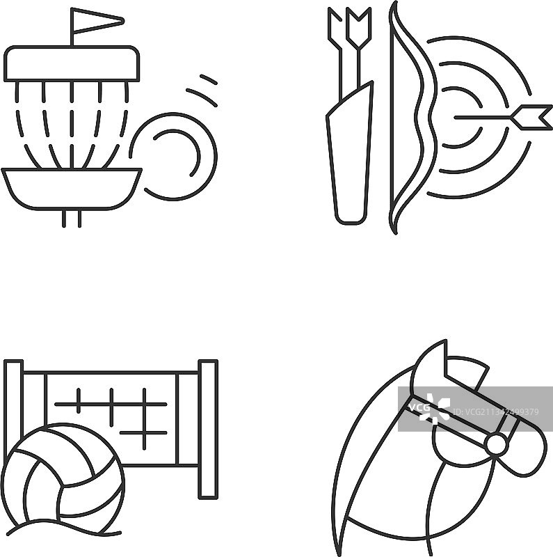 夏令营活动线性图标集图片素材