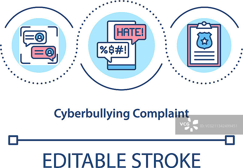 网络欺凌投诉概念图标图片素材