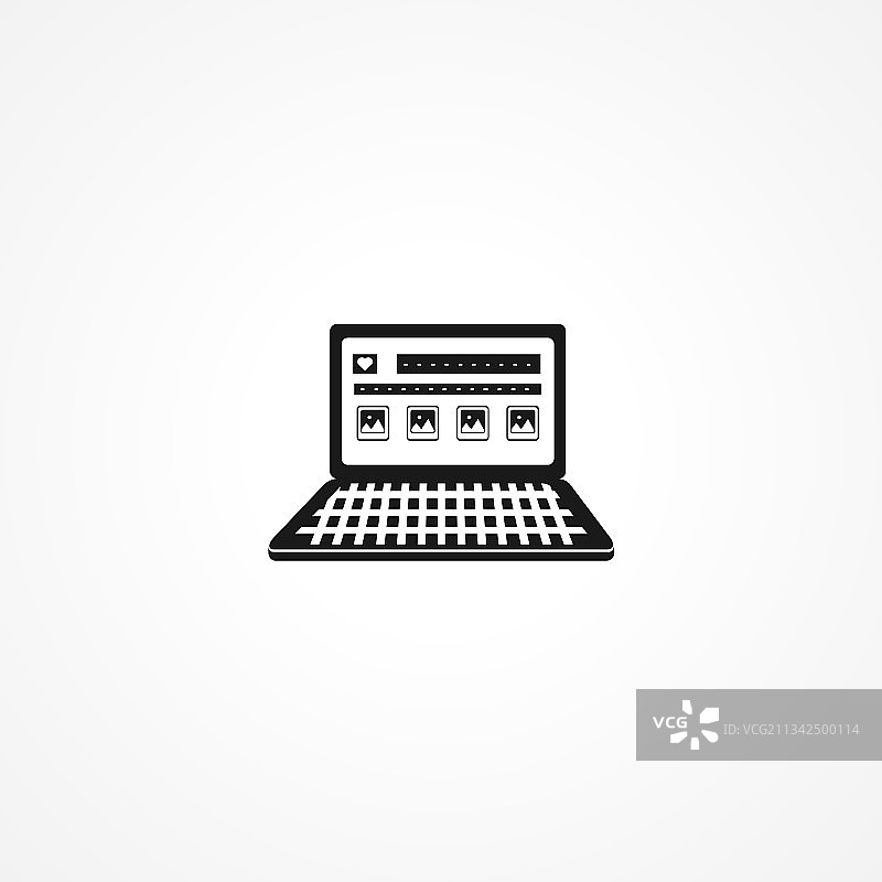 社交媒体网页简约独立图标图片素材