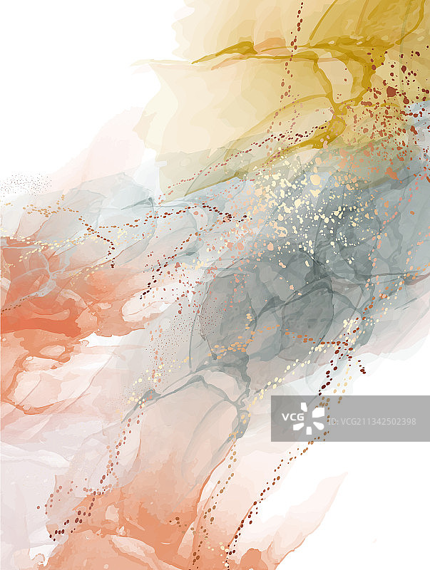 鲜艳渐变抽象橙黄色水彩图片素材