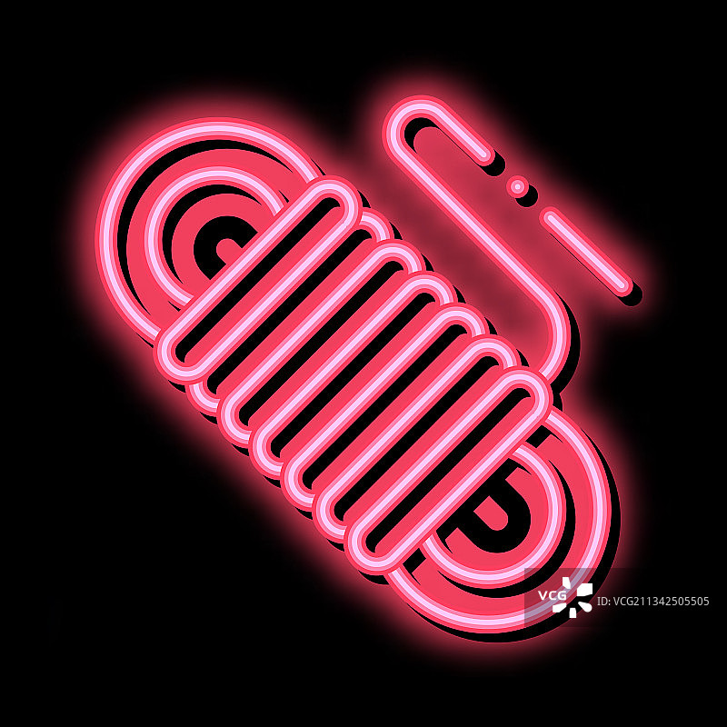 绳索登山运动器材霓虹灯图标图片素材