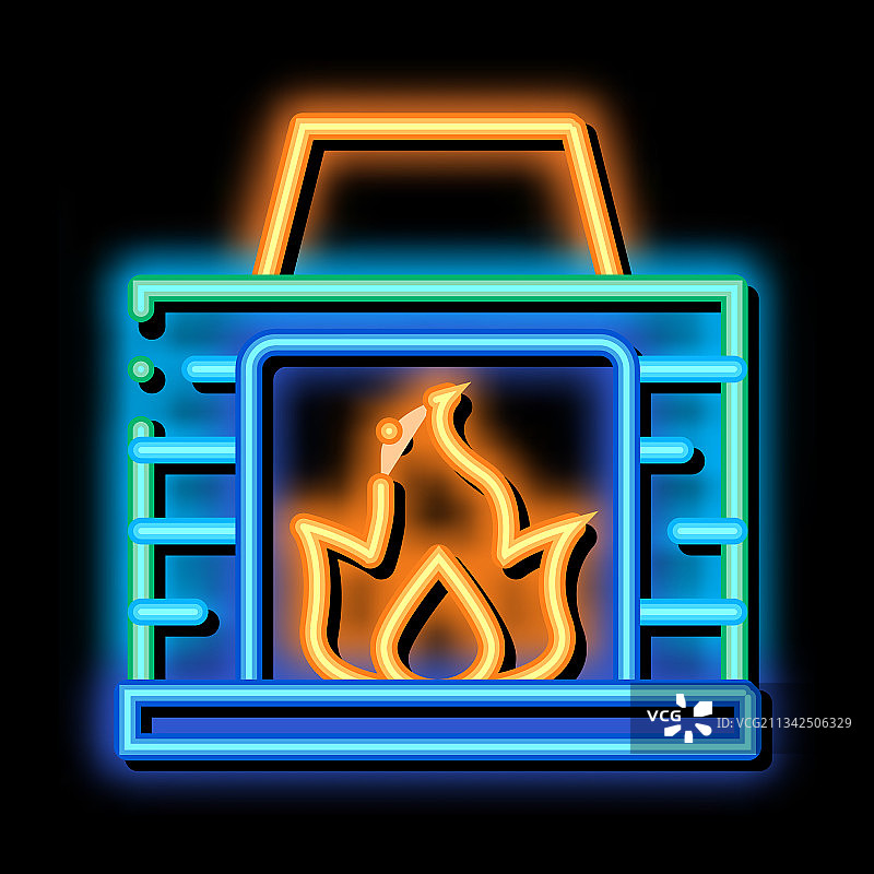 带火焰的壁炉加热设备图片素材