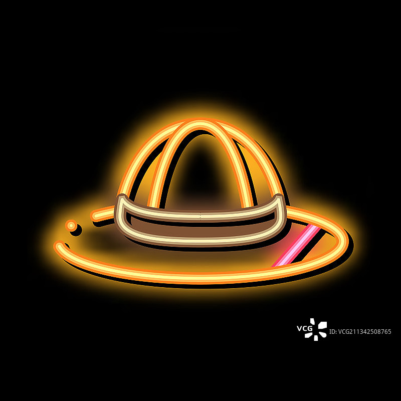 帽子霓虹灯发光图标图片素材