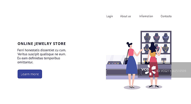 在线珠宝店banner卡通女性图片素材