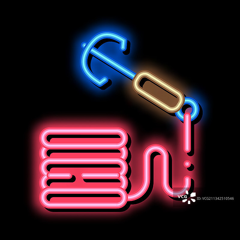 渔具鱼钩霓虹灯发光图标图片素材