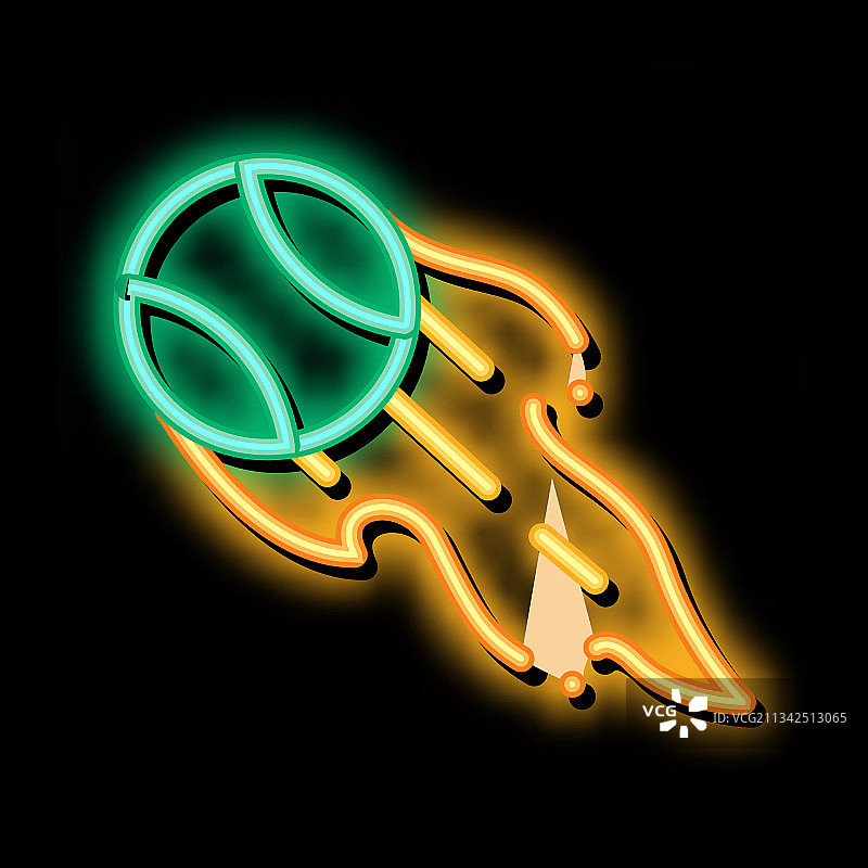 网球火焰霓虹灯图标图片素材