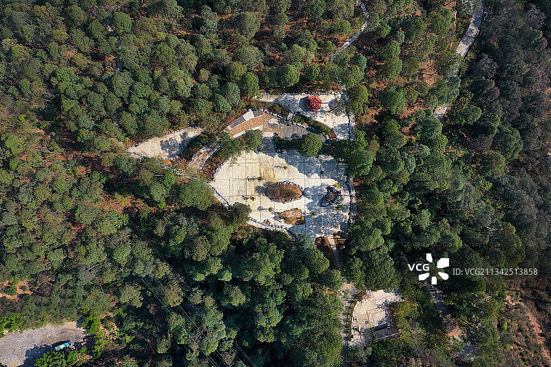 广东省东莞市常平镇旗岭森林公园航拍图片素材