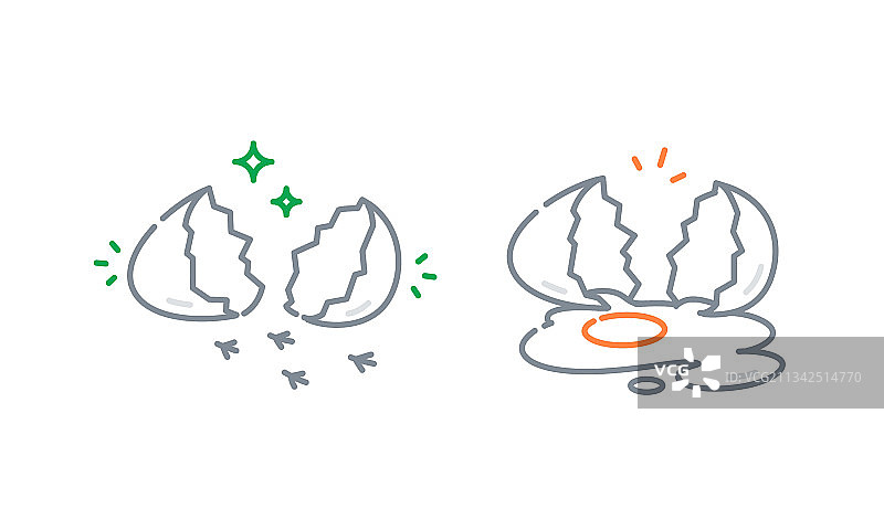 破损的鸡蛋图标正负形图片素材