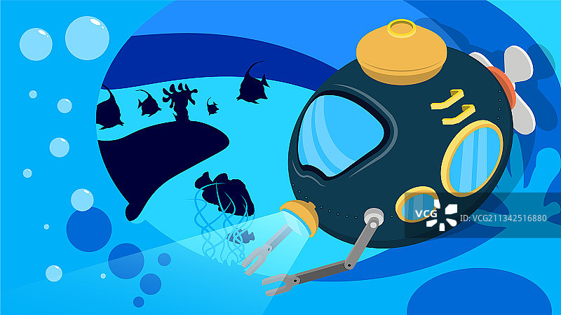 玩具深海潜水器研究图片素材