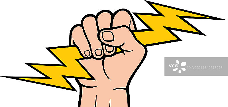 手握闪电图片素材