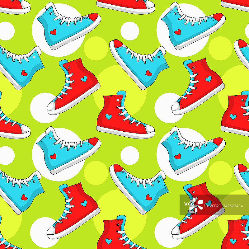 运动鞋背景无缝图案图片素材