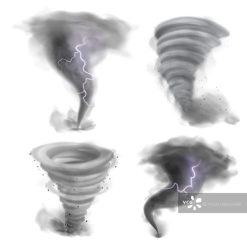 逼真的飓风漩涡3D龙卷风图片素材