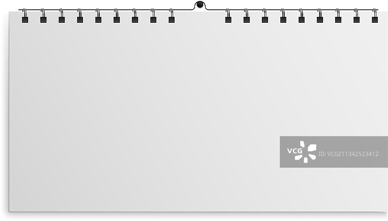 白色横版空白墙壁挂历样机图片素材