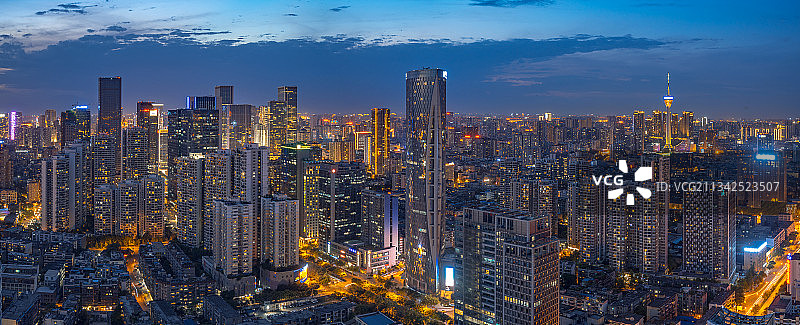 四川省成都市天际线夜景图片素材