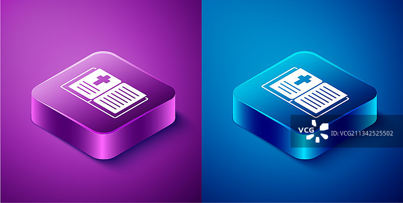 2.5D圣经图标（蓝色背景）图片素材