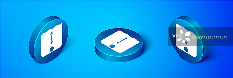 2.5D深度测量图标（蓝色背景）图片素材