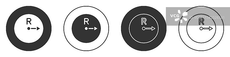 白色背景上的黑色半径图标图片素材