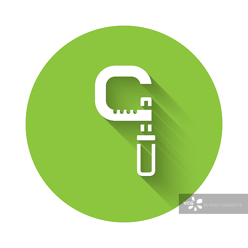 带有长阴影的白色千分尺图标图片素材