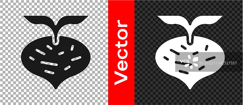 叶子上的黑色新鲜甜菜根图标图片素材