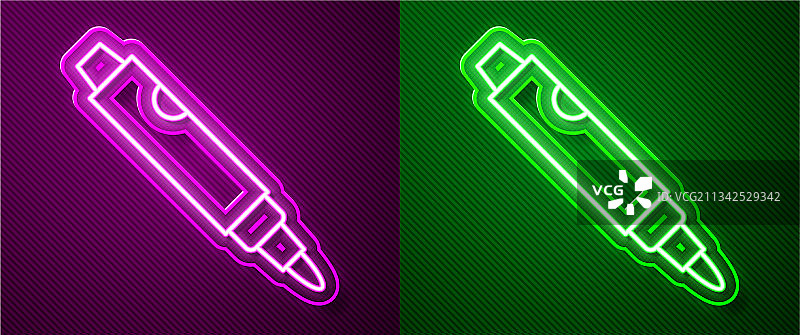 霓虹发光线条马克笔图标图片素材