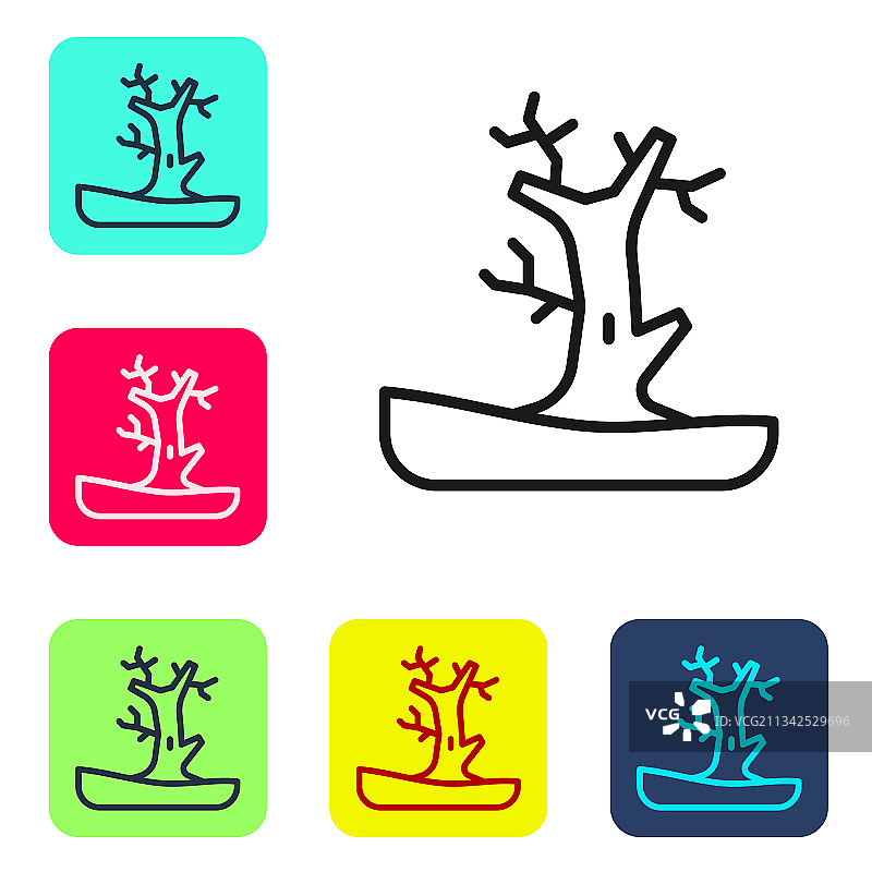 黑色线条光秃秃的树图标图片素材