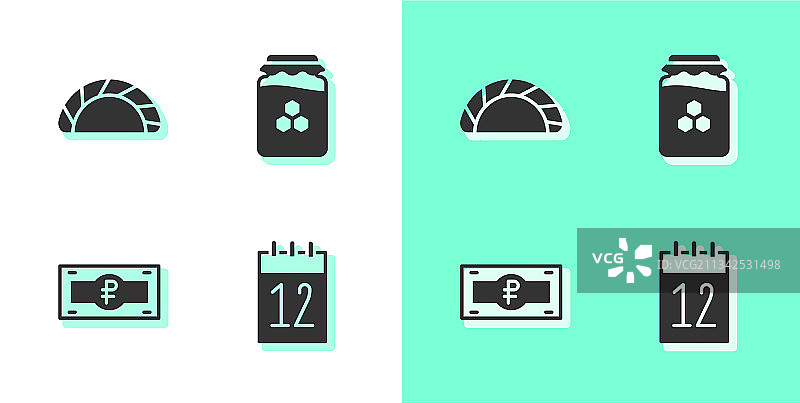 6月12日日历饺子俄罗斯卢布素材图片素材