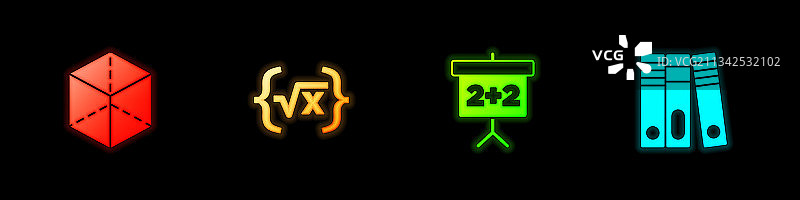 几何图形立方体平方根X形符号图片素材