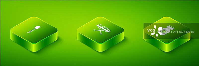 2.5D等距担架药瓶和药丸图片素材