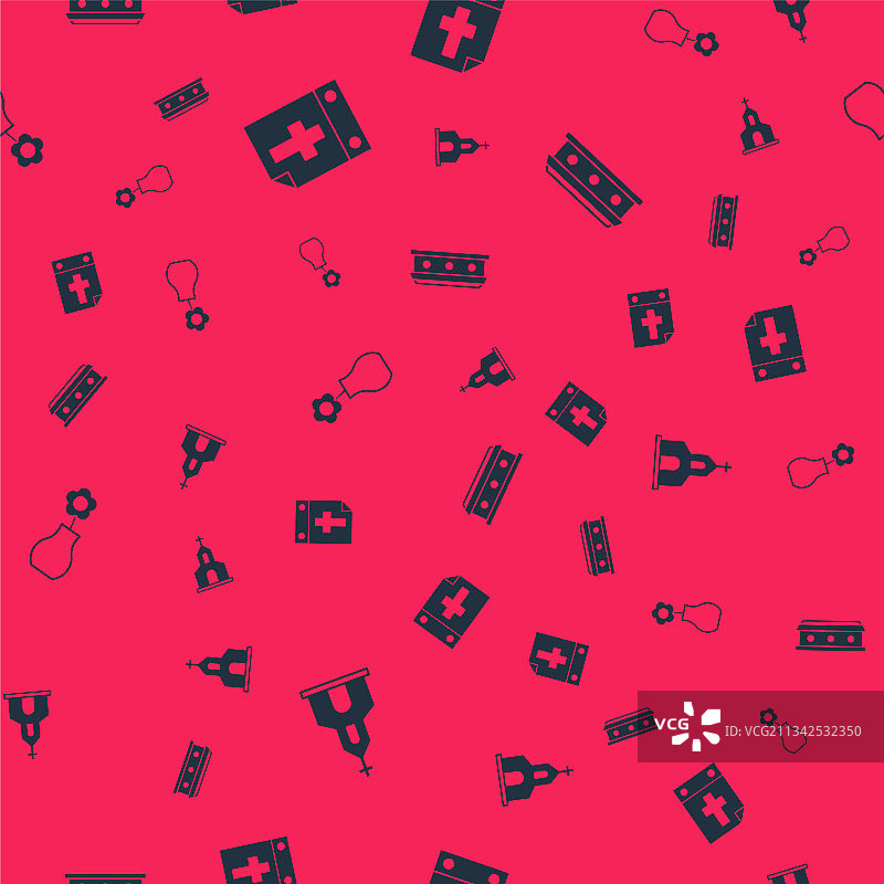 教堂建筑、日历、死亡、花瓶图案图片素材