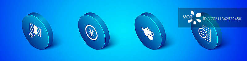 2.5D烟花、中国茶道和元宝套装图片素材