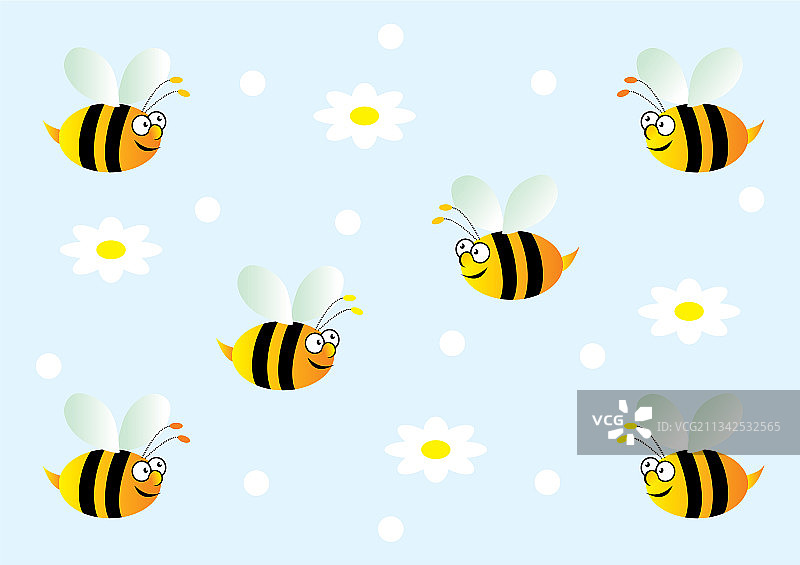 蜜蜂和鲜花背景图片素材