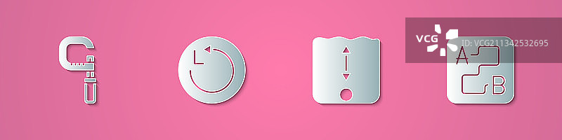 剪纸风格千分尺半径深度图片素材