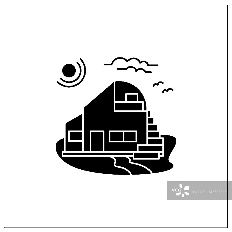 海滩小屋标志符号图片素材