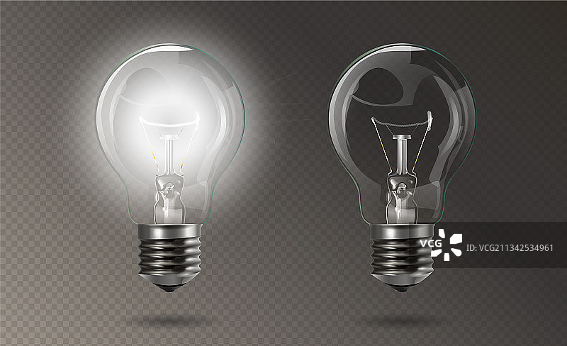 透明爱迪生灯泡图片素材