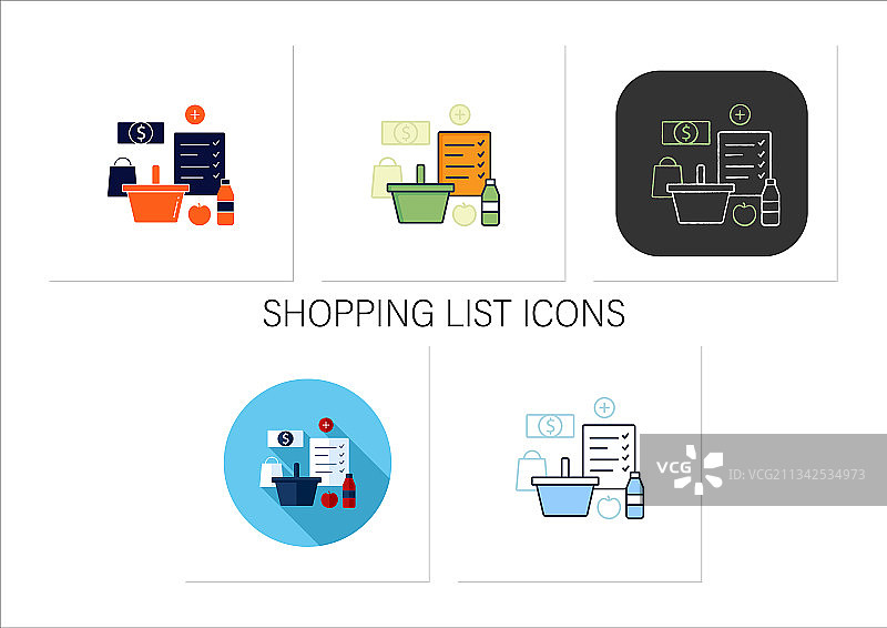 购物清单图标合集图片素材