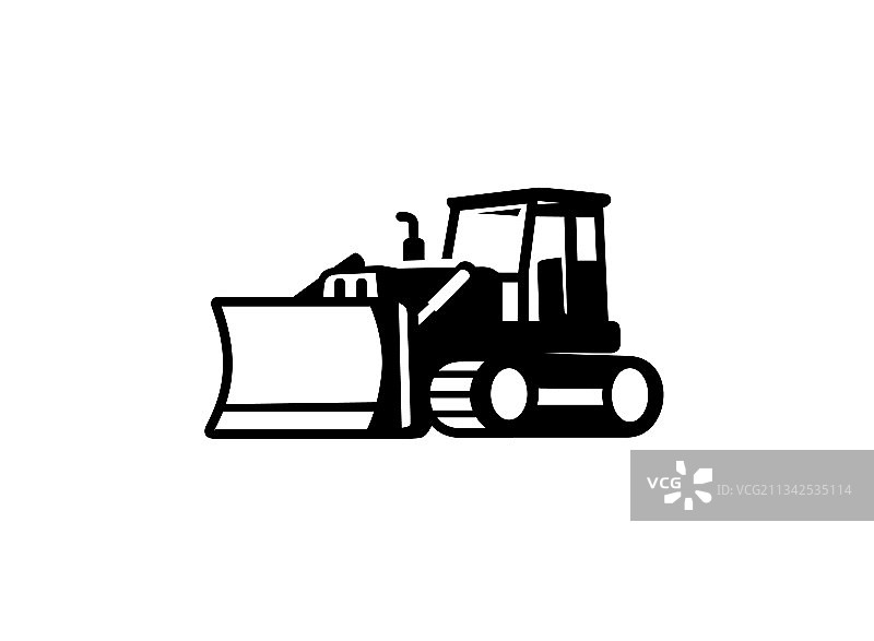 建筑标志中的推土机独立图标图片素材