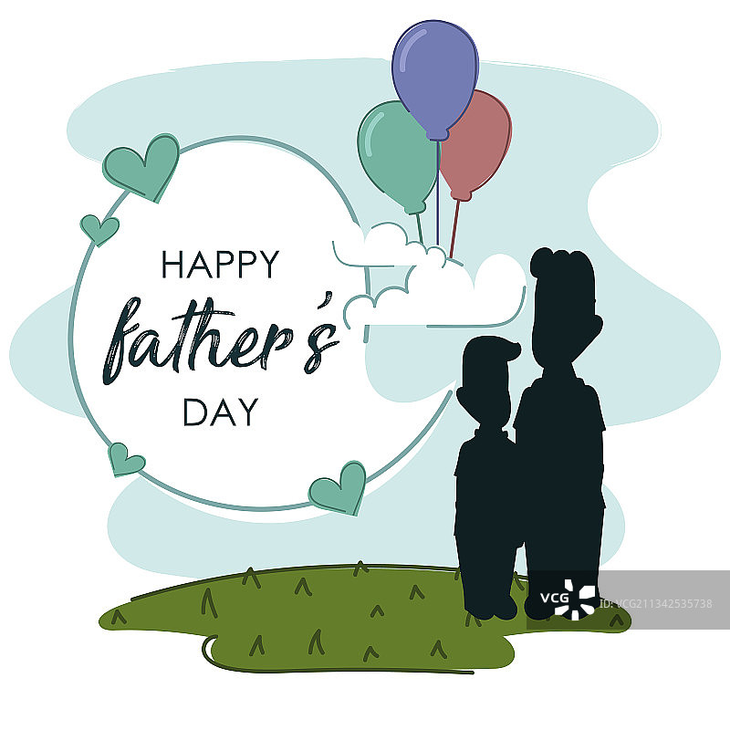 和儿子在一起的快乐男人父亲节海报图片素材